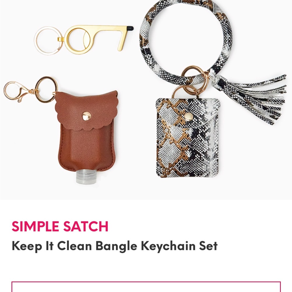Simple Satch Fashion Meets Function Python Print Bangle Keychain Set.  New!